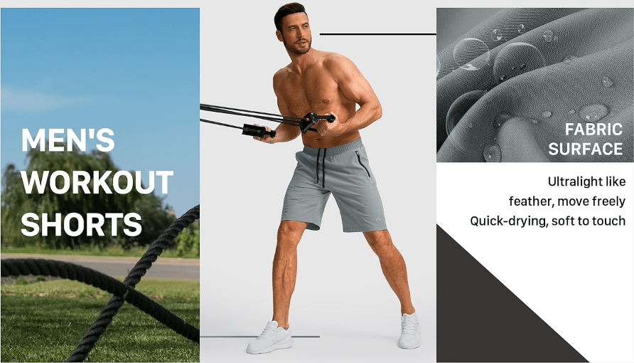 Lightweight Athletic Gym Shorts for Men